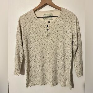 St. John's Bay Women’s Cream Floral Henley